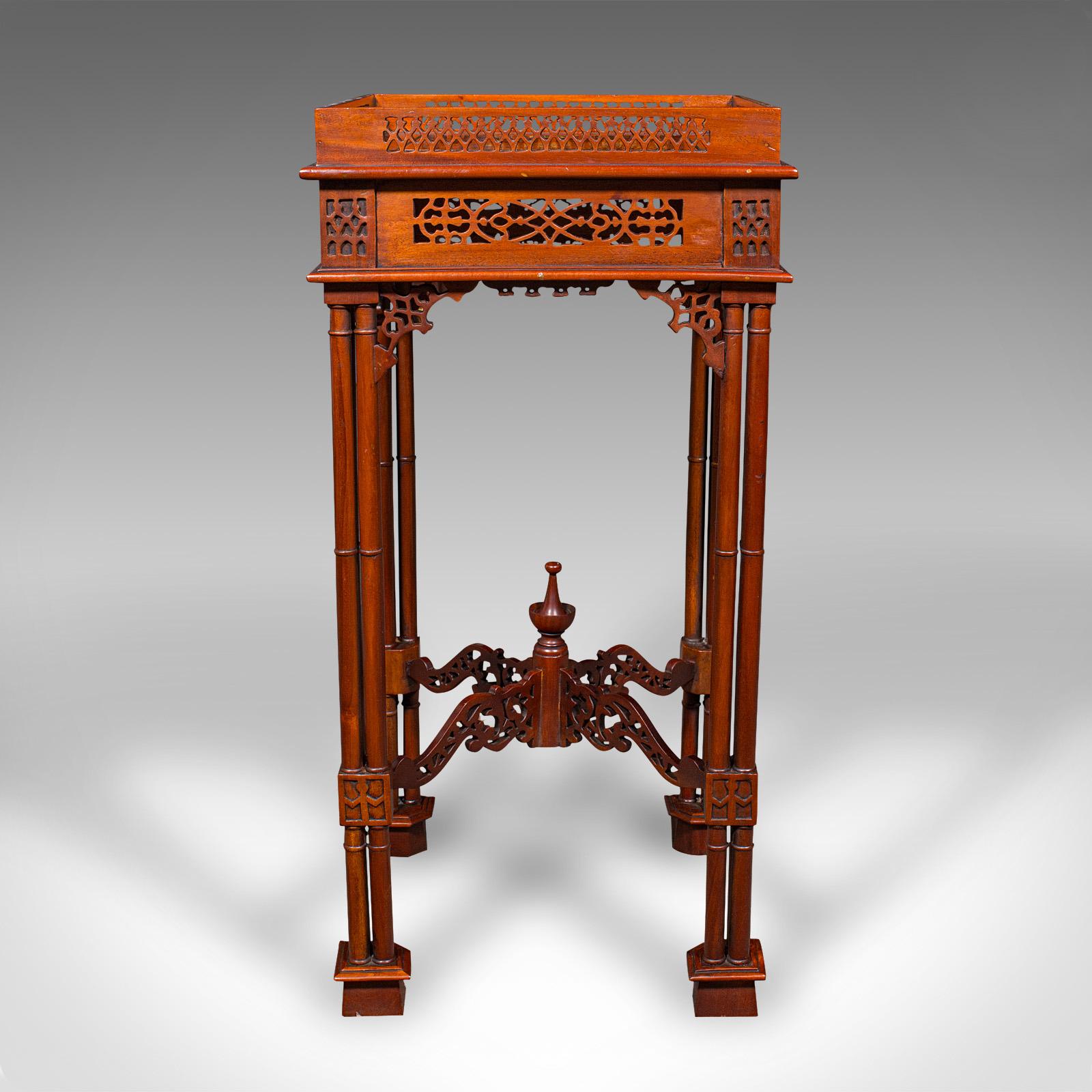 Chinese Vintage Occasional Table, Oriental, Chippendale Revival, Lamp, Side, Circa 1970 For Sale