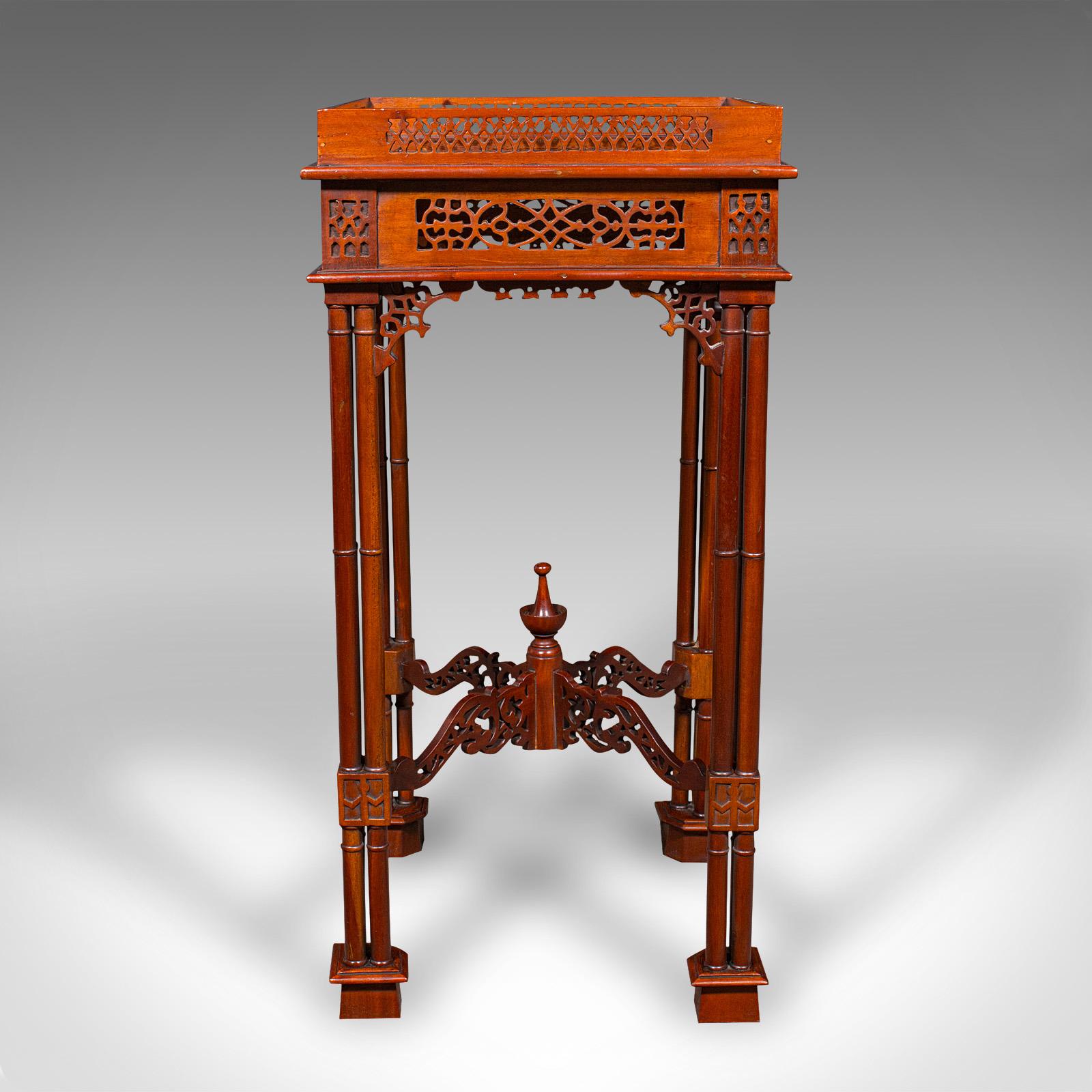 Late 20th Century Vintage Occasional Table, Oriental, Chippendale Revival, Lamp, Side, Circa 1970 For Sale