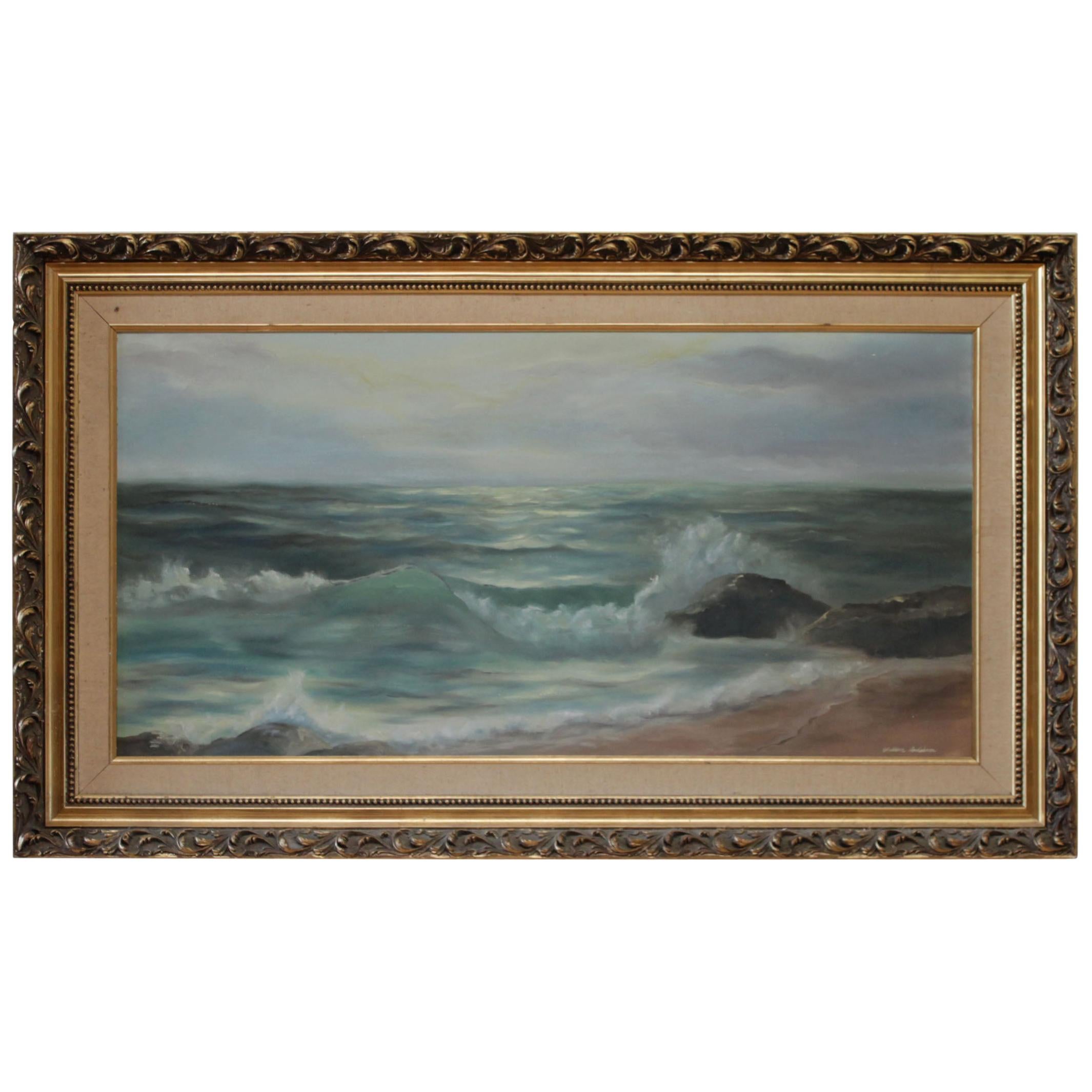 Vintage Ocean Oil Painting