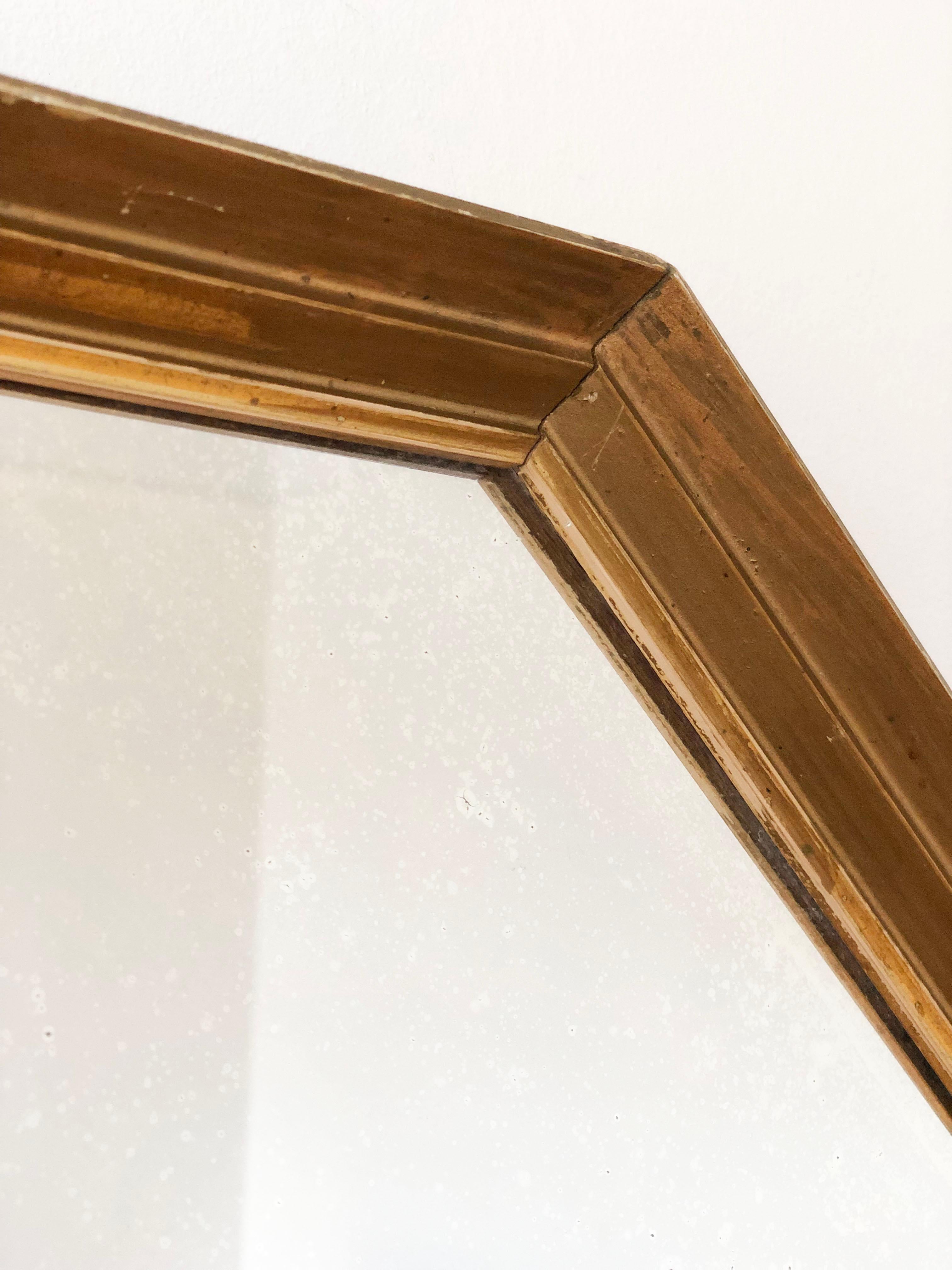 Vintage Octagon Giltwood Spiegel Belgien (20. Jahrhundert) im Angebot