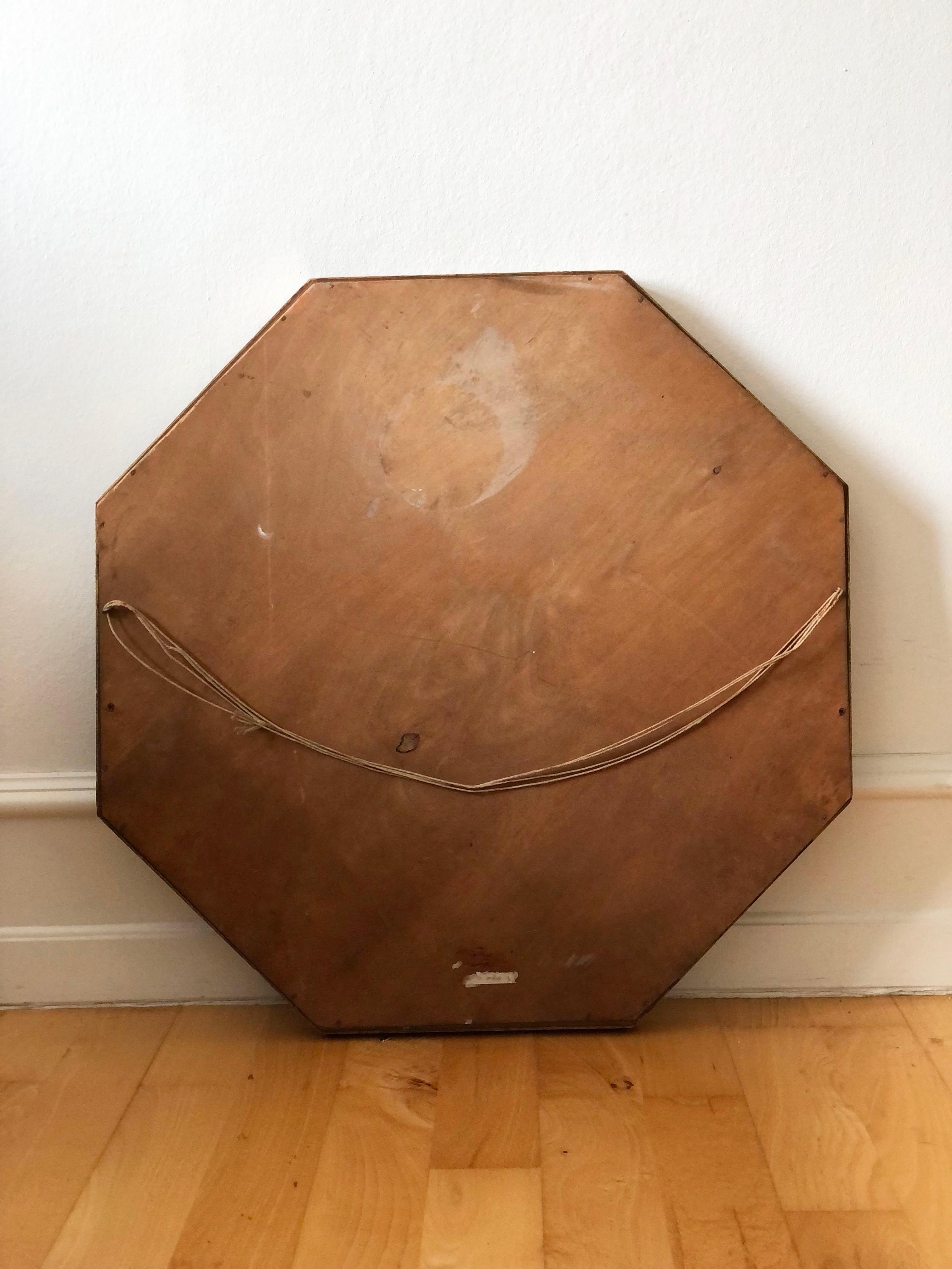 Vintage Octagon Giltwood Spiegel Belgien im Angebot 2