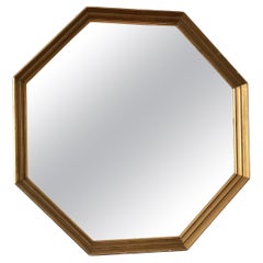 Vintage Octagon Giltwood Mirror Belgium