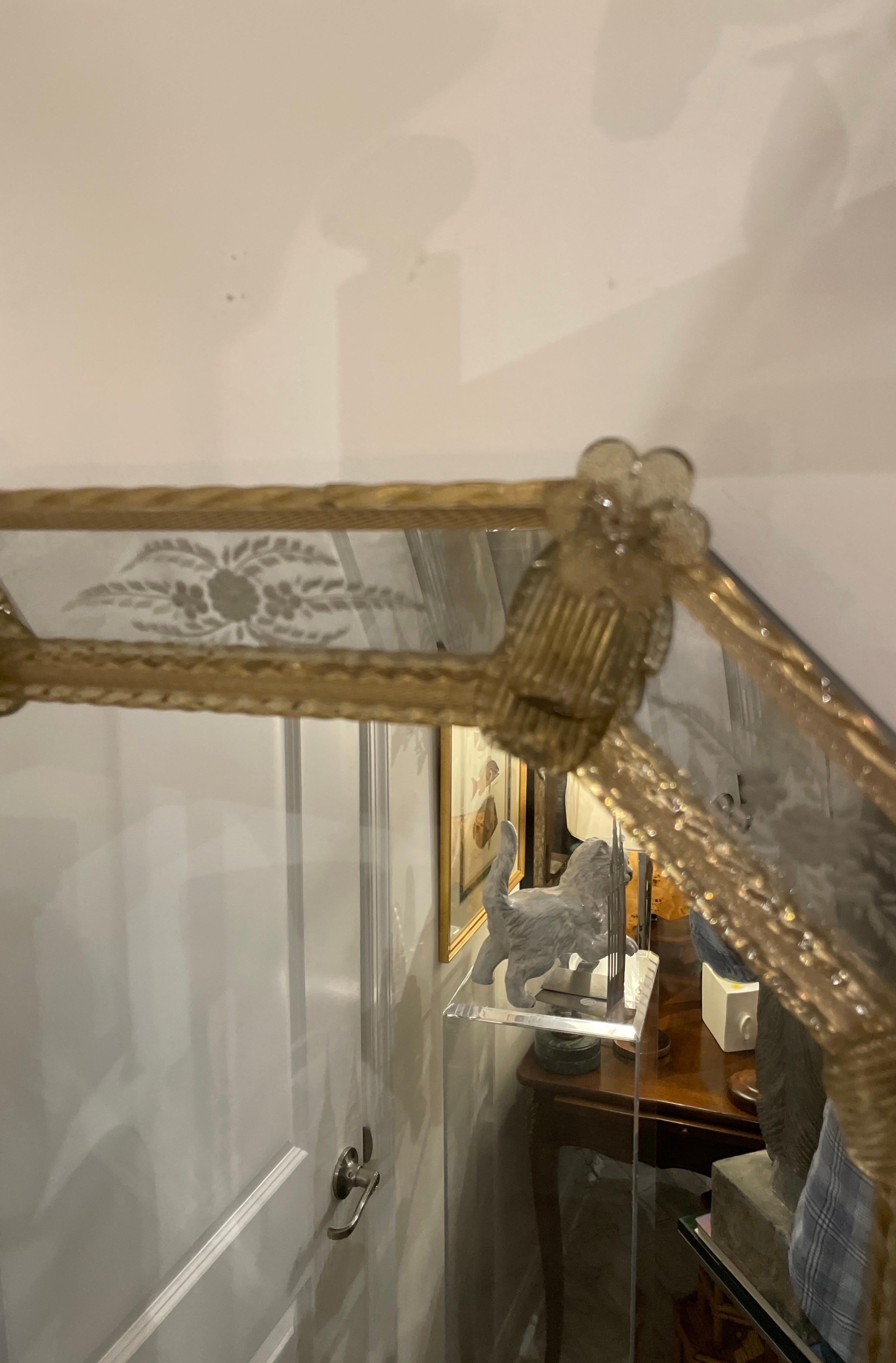XX secolo Specchio ottagonale italiano d'epoca di Murano in vendita