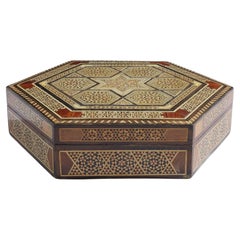Vintage octagonal Damascus box