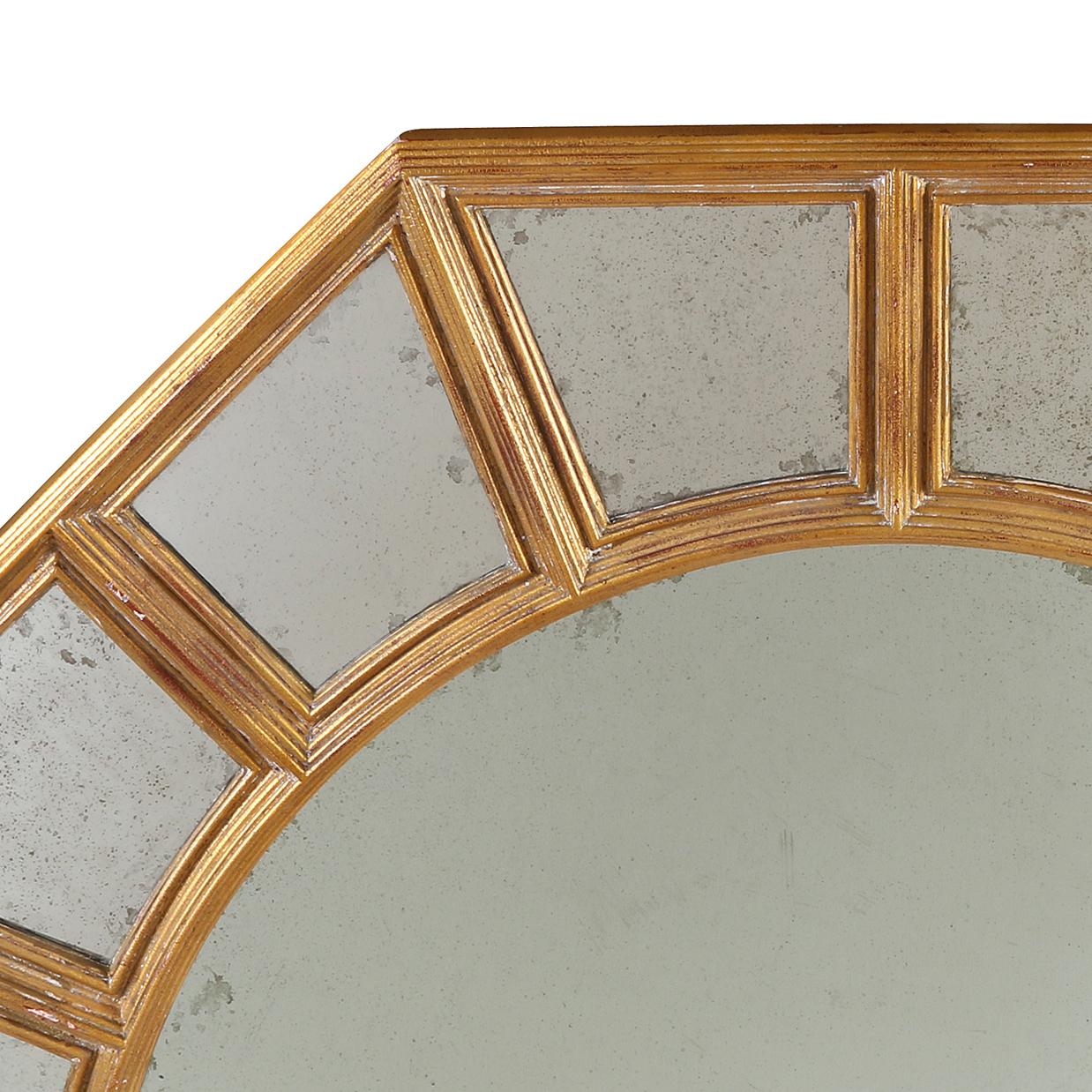 XIX secolo Specchio ottagonale d'epoca in legno dorato in vendita