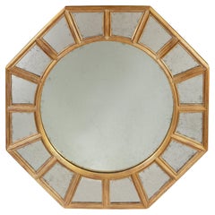 Vintage Octagonal Gilt Wood Mirror