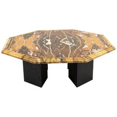 Vintage Octagonal Marble Table, Sicily, Italy, 20th Century
