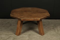 Vintage Octagonal Oak Coffee Table from France, 1960s
