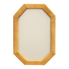 Vintage Octagonal Rattan Wrapped Wall Mirror