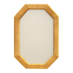 Vintage Octagonal Rattan Wrapped Wall Mirror