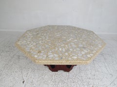 Vintage Octagonal Stone Composite Top Coffee Table