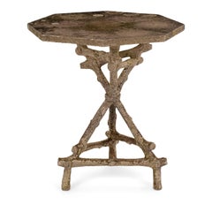 Vintage Octagonal Top Faux Bois Garden Table