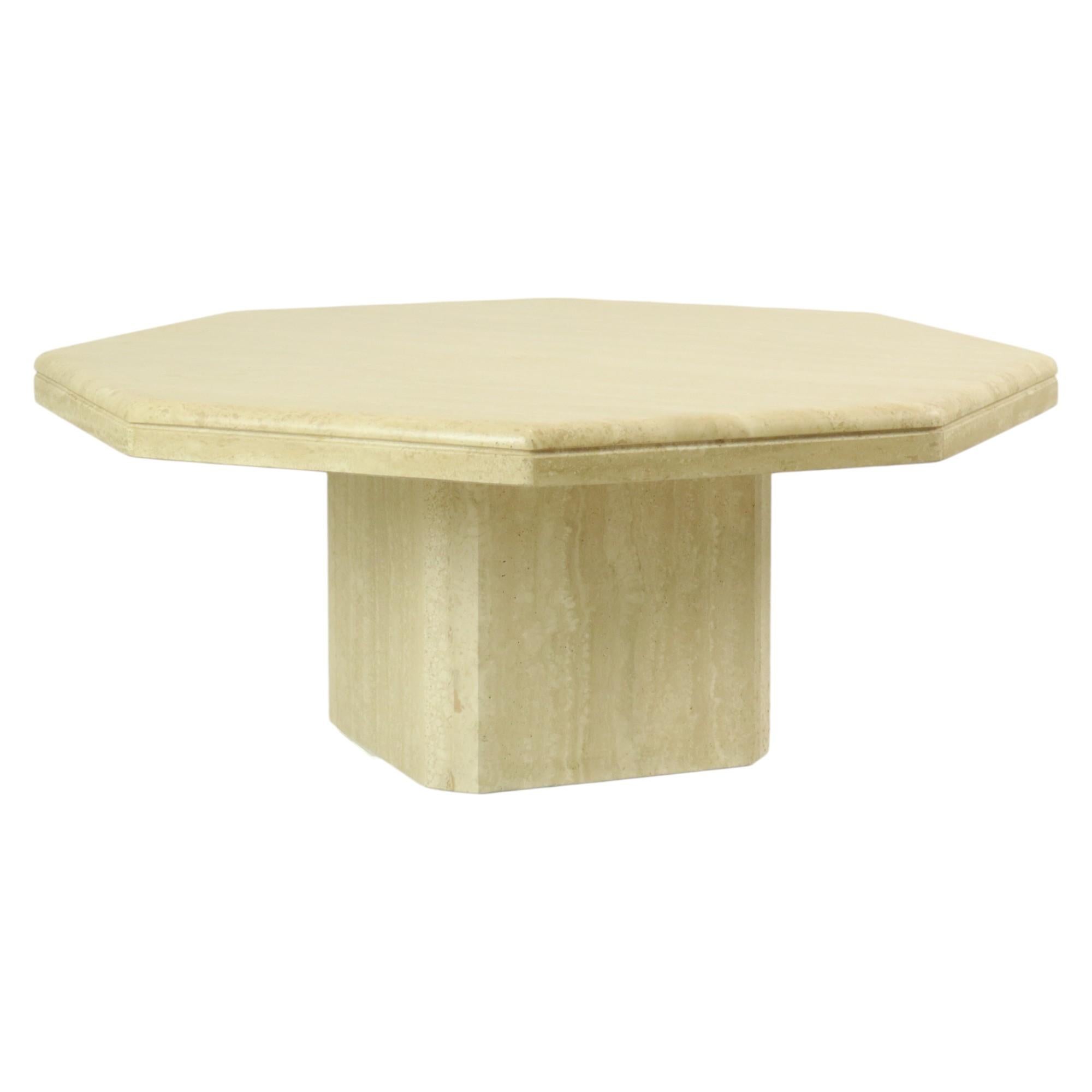 Mid-Century Modern Table basse octogonale italienne design des années 70 en vente