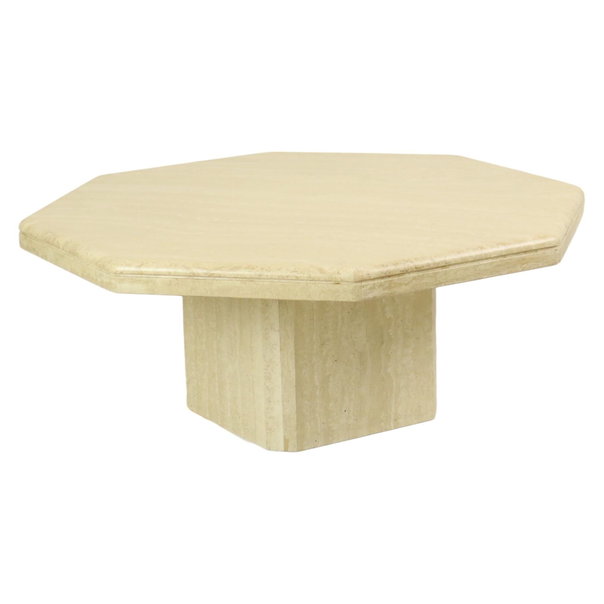 Table basse octogonale italienne design des années 70 en vente 3