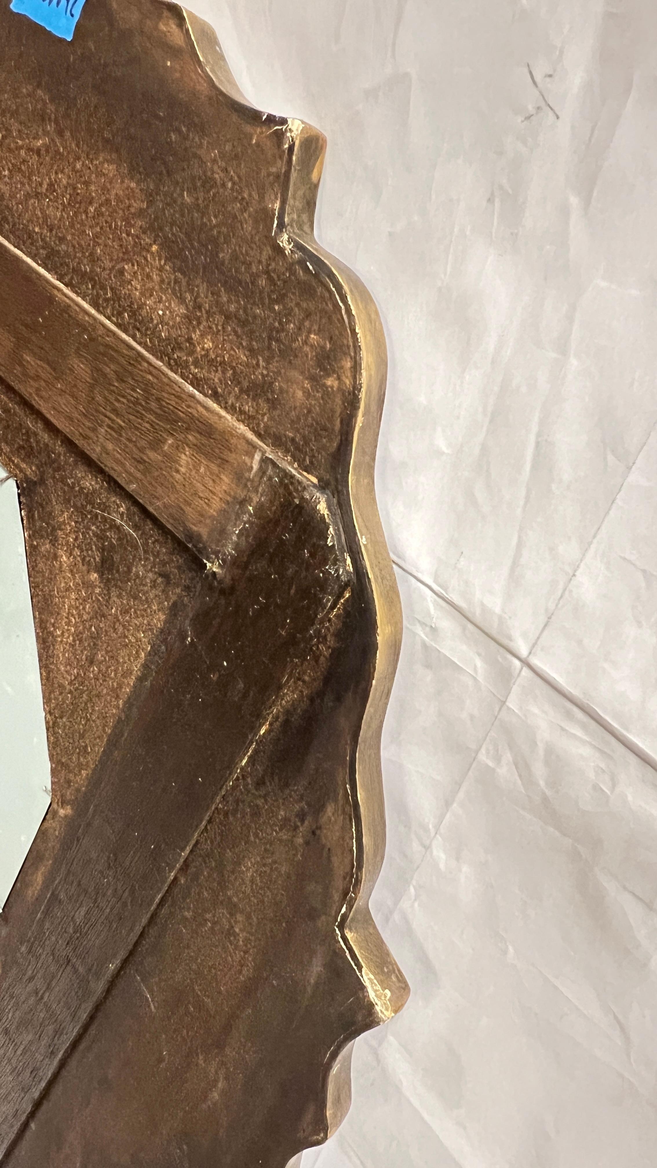 Vintage octogonal de estilo veneciano  Espejo de pared pintado al revés en venta 10