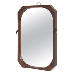 Vintage Octagonal Wood Mirror by Franco Campo and Carlo Graffi