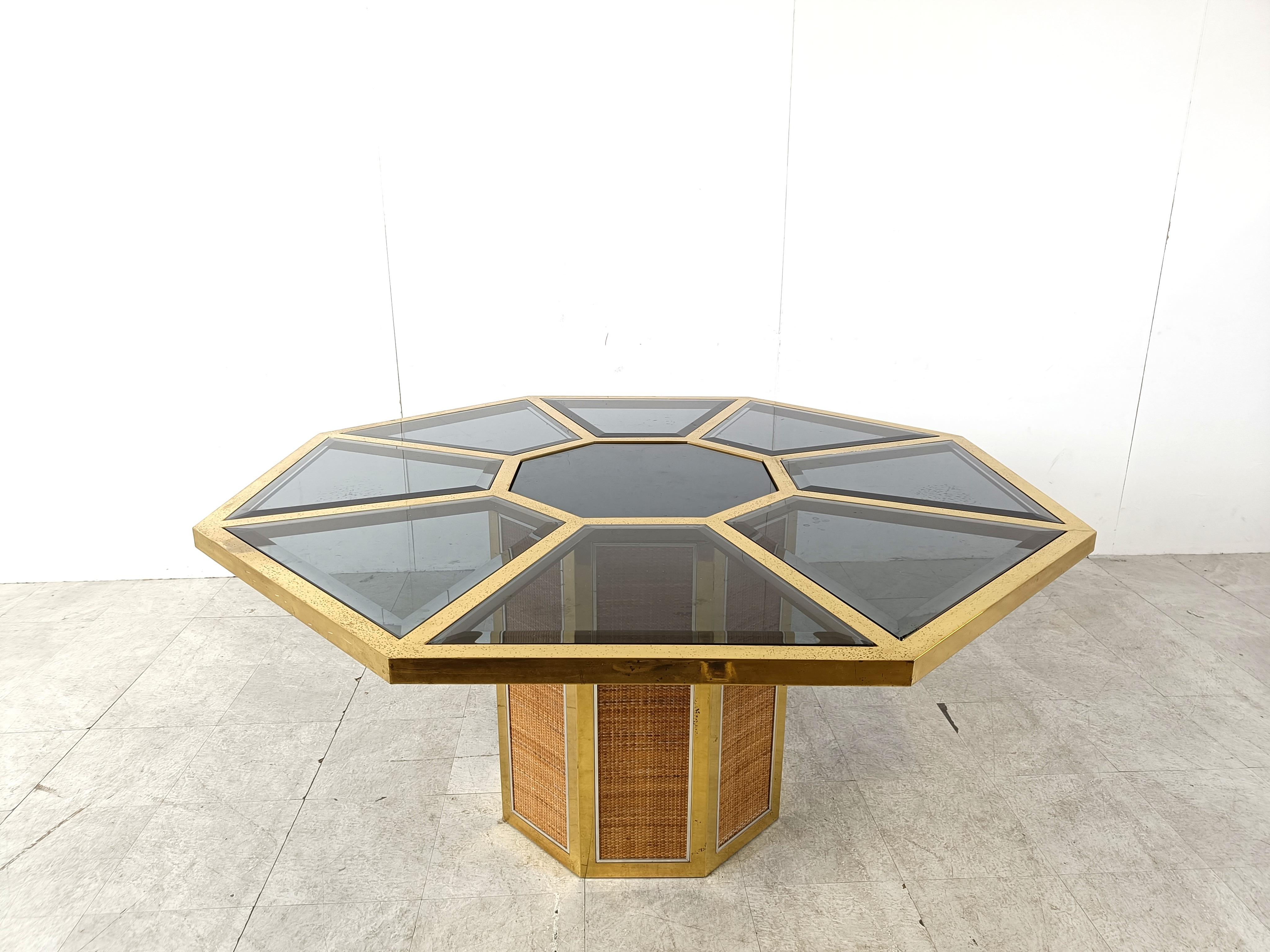 Italian Vintage octogonal dining table by Romeo Rega, 1970 For Sale