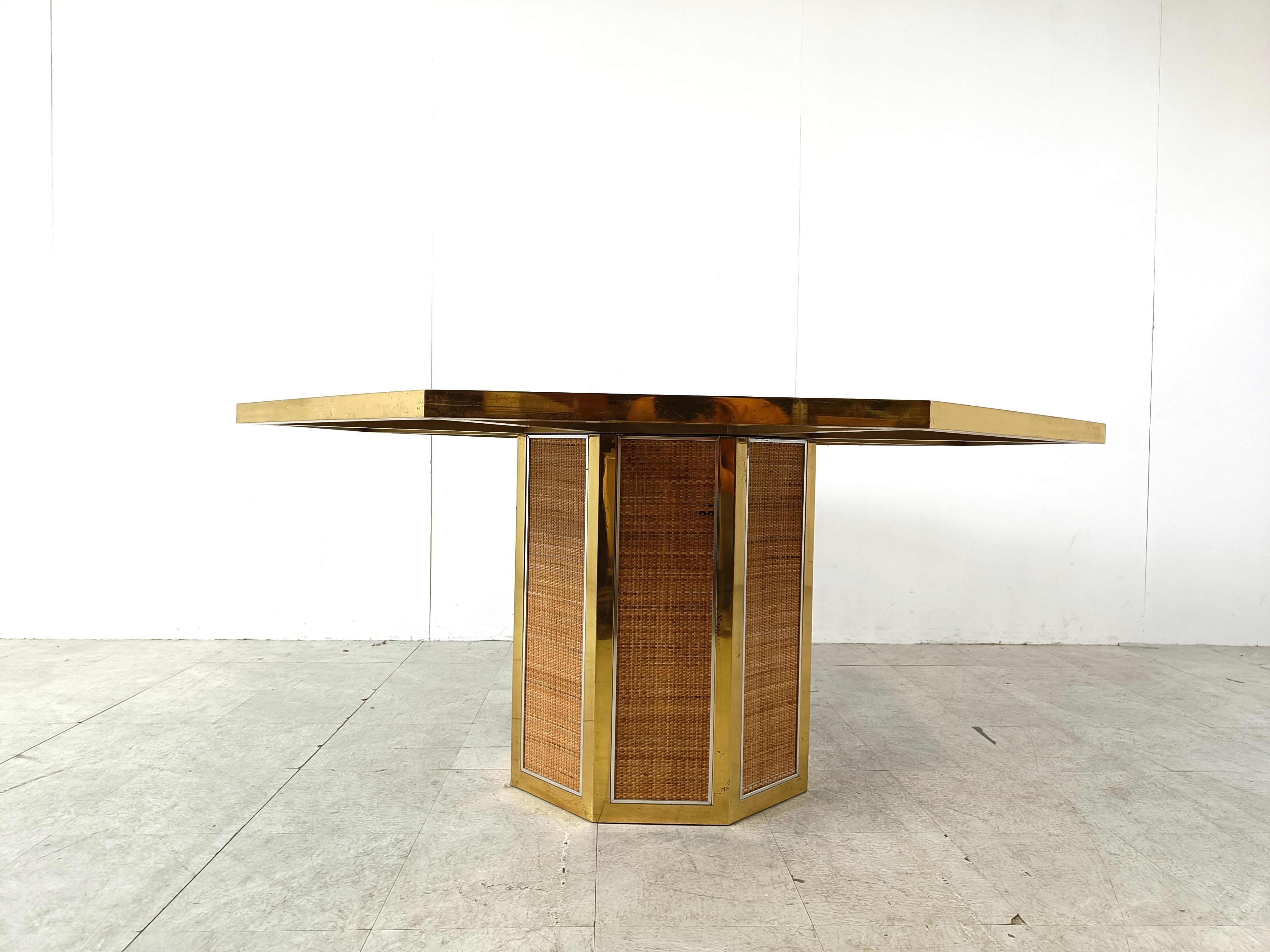 Late 20th Century Vintage octogonal dining table by Romeo Rega, 1970 For Sale