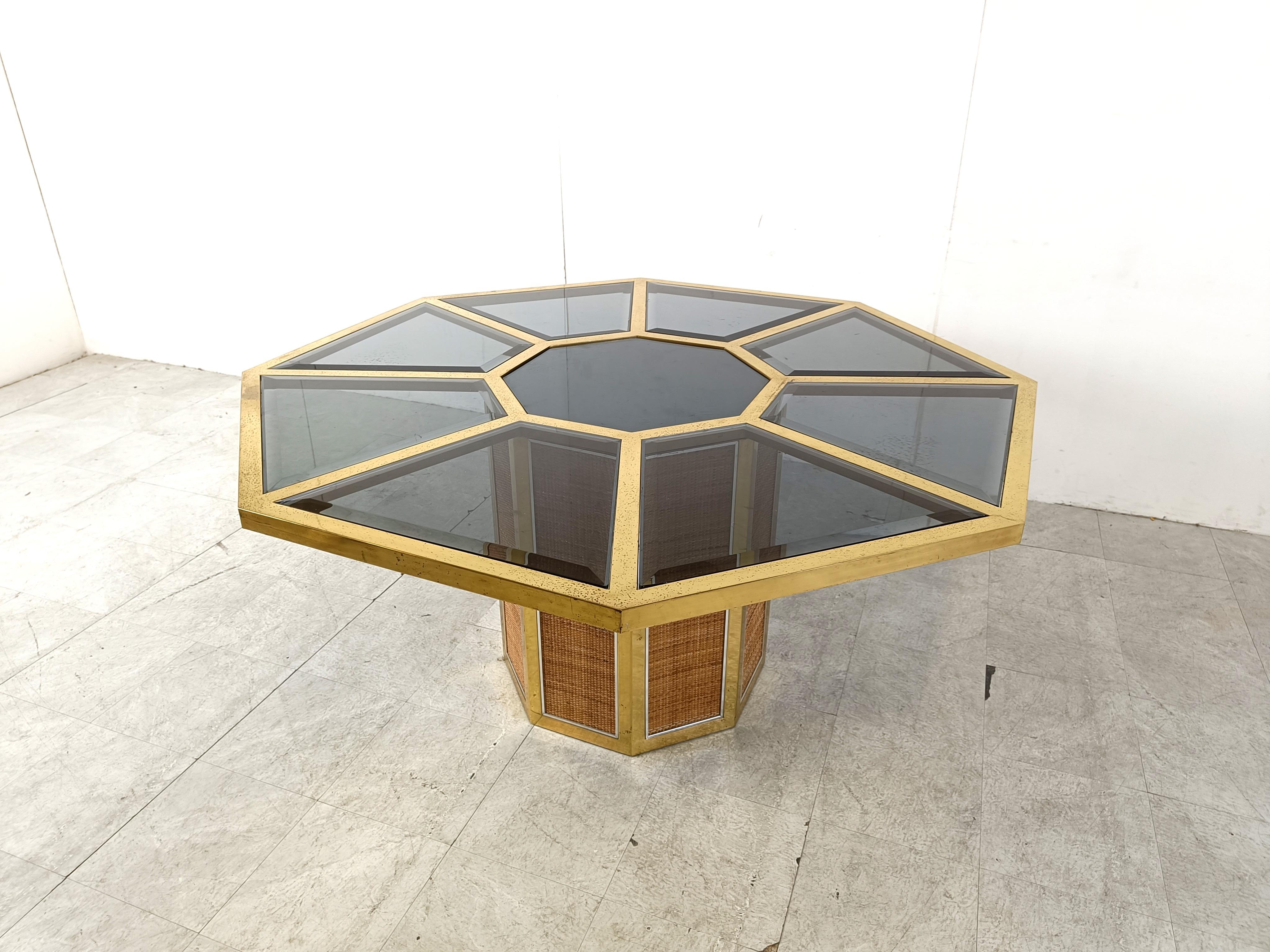 Vintage octogonal dining table by Romeo Rega, 1970 For Sale 1