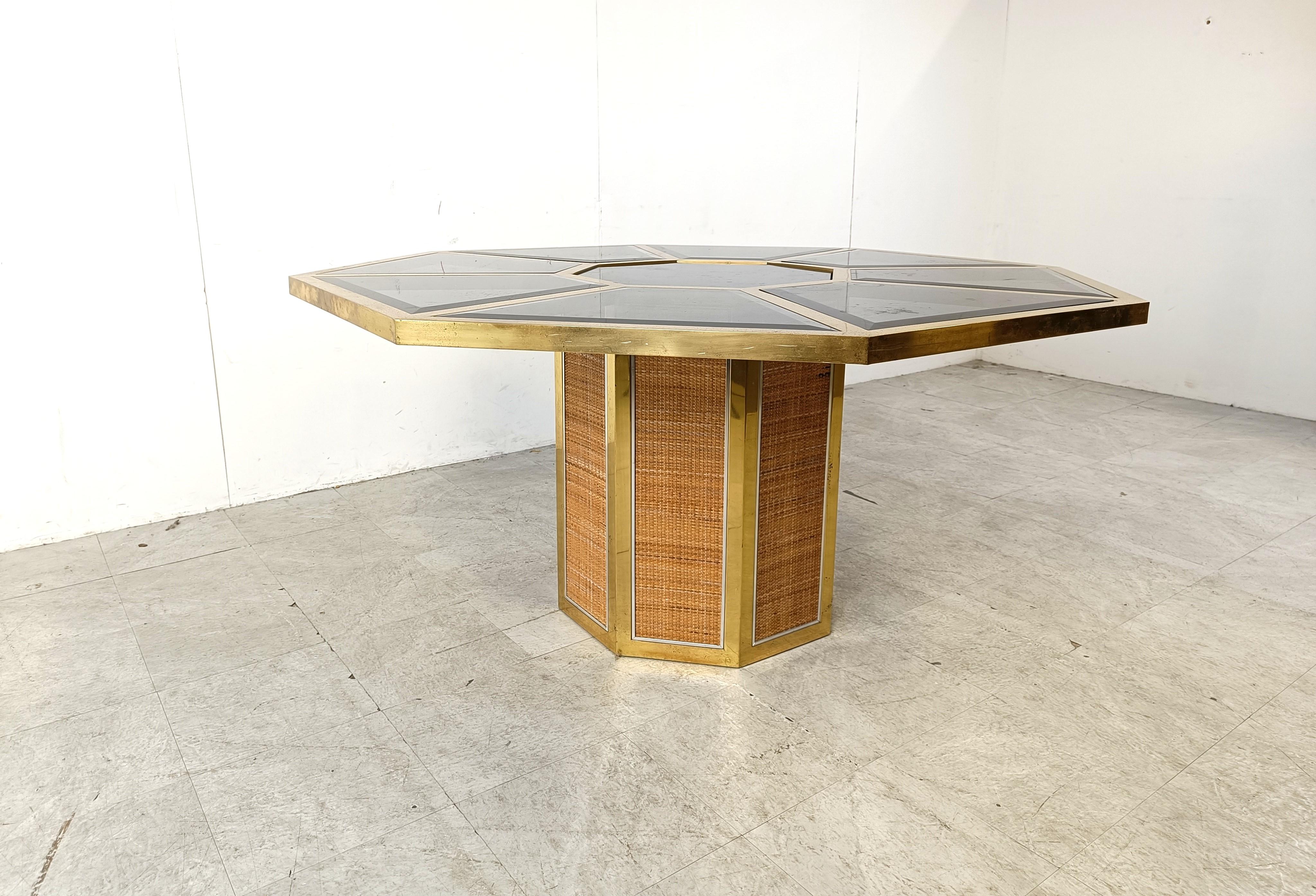 Vintage octogonal dining table by Romeo Rega, 1970 For Sale 2