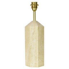 Vintage Octogonal Italian Travertine Table Lamp Base by Fratelli Mannelli, 1970s