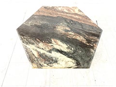 Vintage octogonal marble coffee table, 1970s
