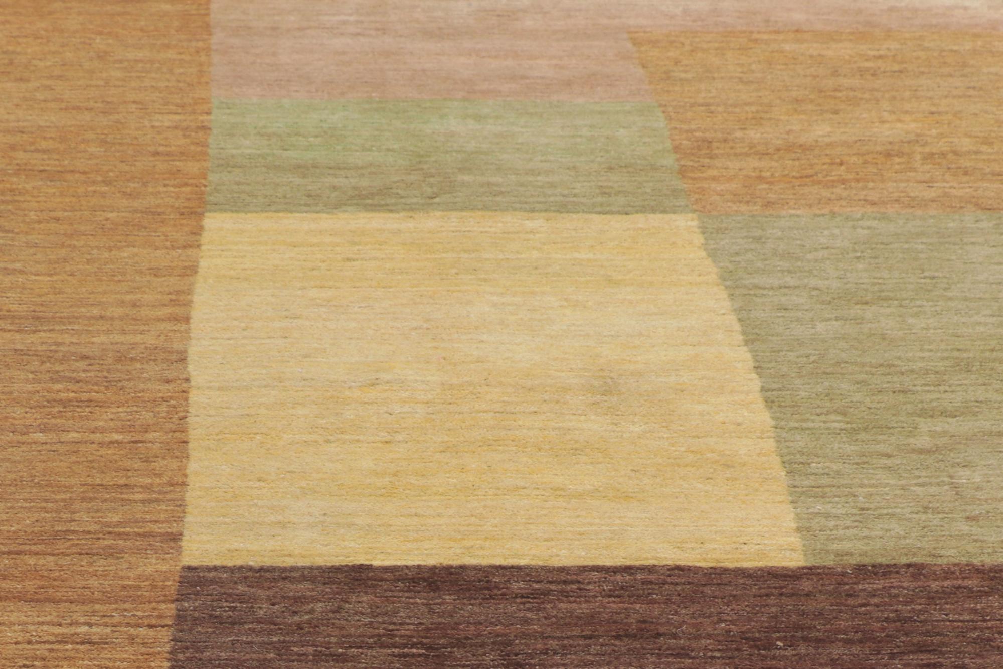 Tibetischer Odegard Carpet aus den 1980er Jahren im modernen kubistischen Bauhaus-Stil (Nepalesisch) im Angebot