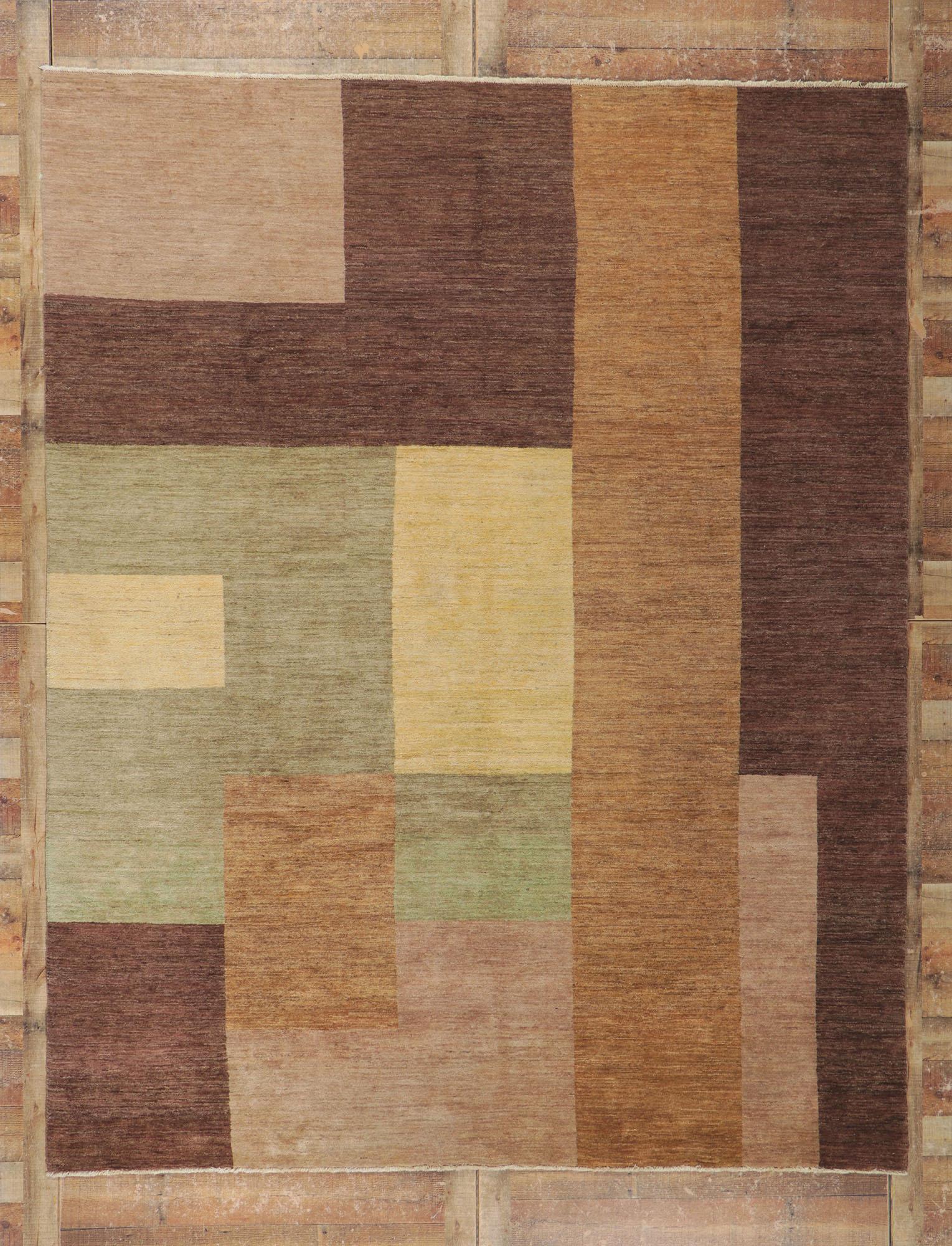 Hand-Knotted Vintage Odegard Rug with Modern Bauhaus Style For Sale