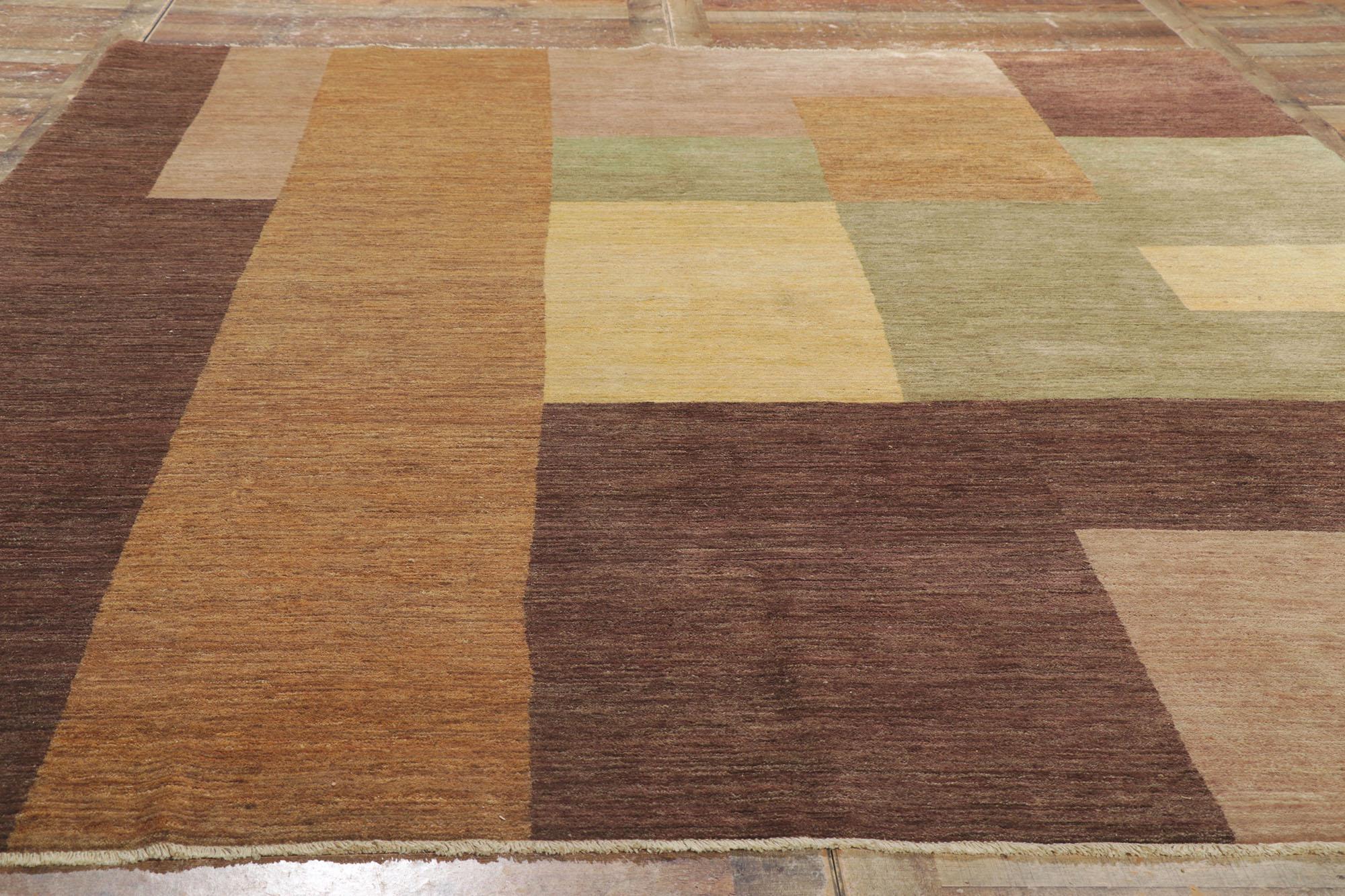 Tibetischer Odegard Carpet aus den 1980er Jahren im modernen kubistischen Bauhaus-Stil (Wolle) im Angebot