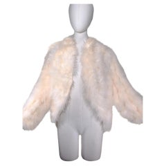 Vintage Odette Barsa Cream Marabou Feather Jacket