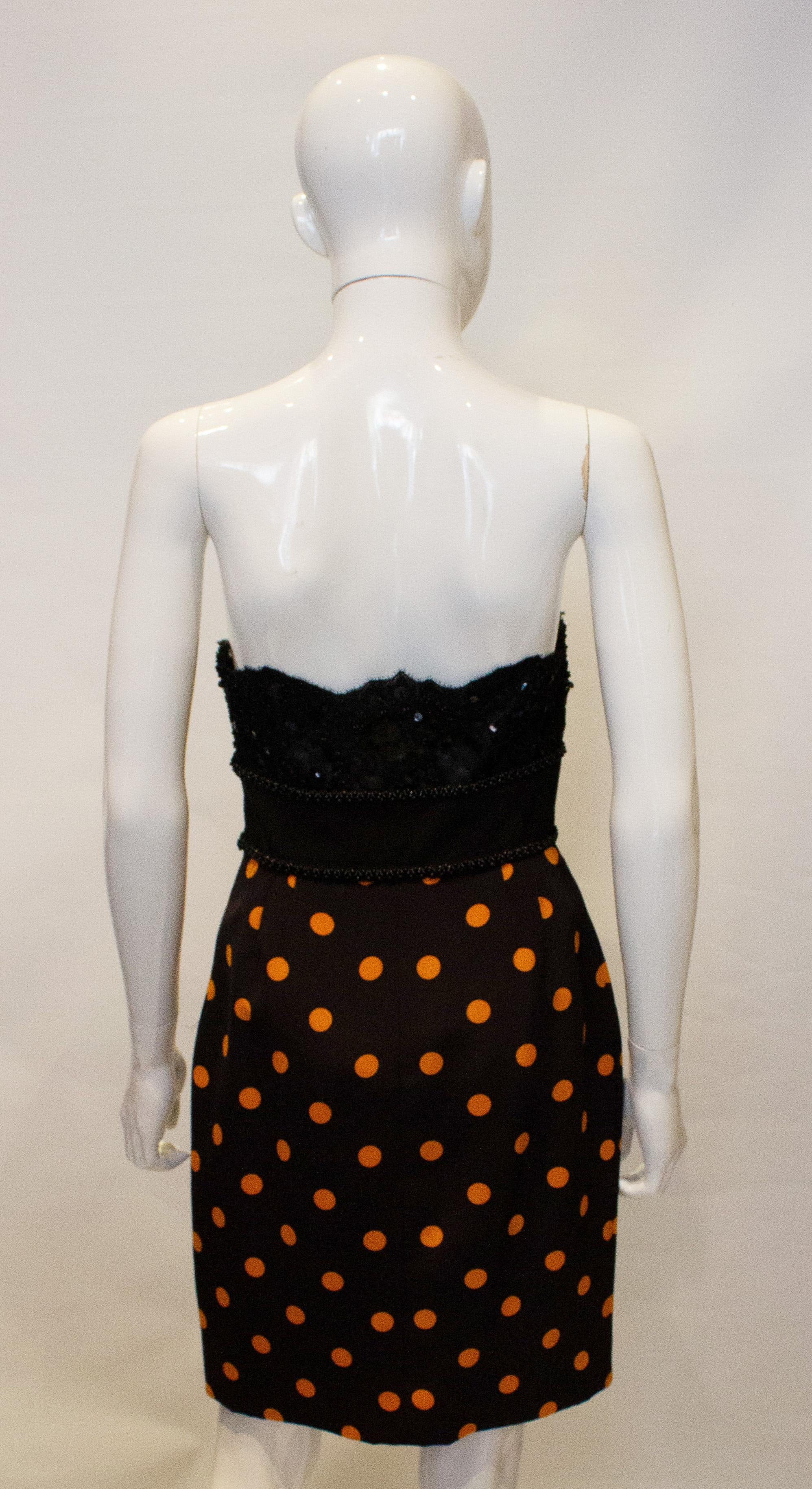 Black Vintage Odicini  Couture Cocktail Dress For Sale