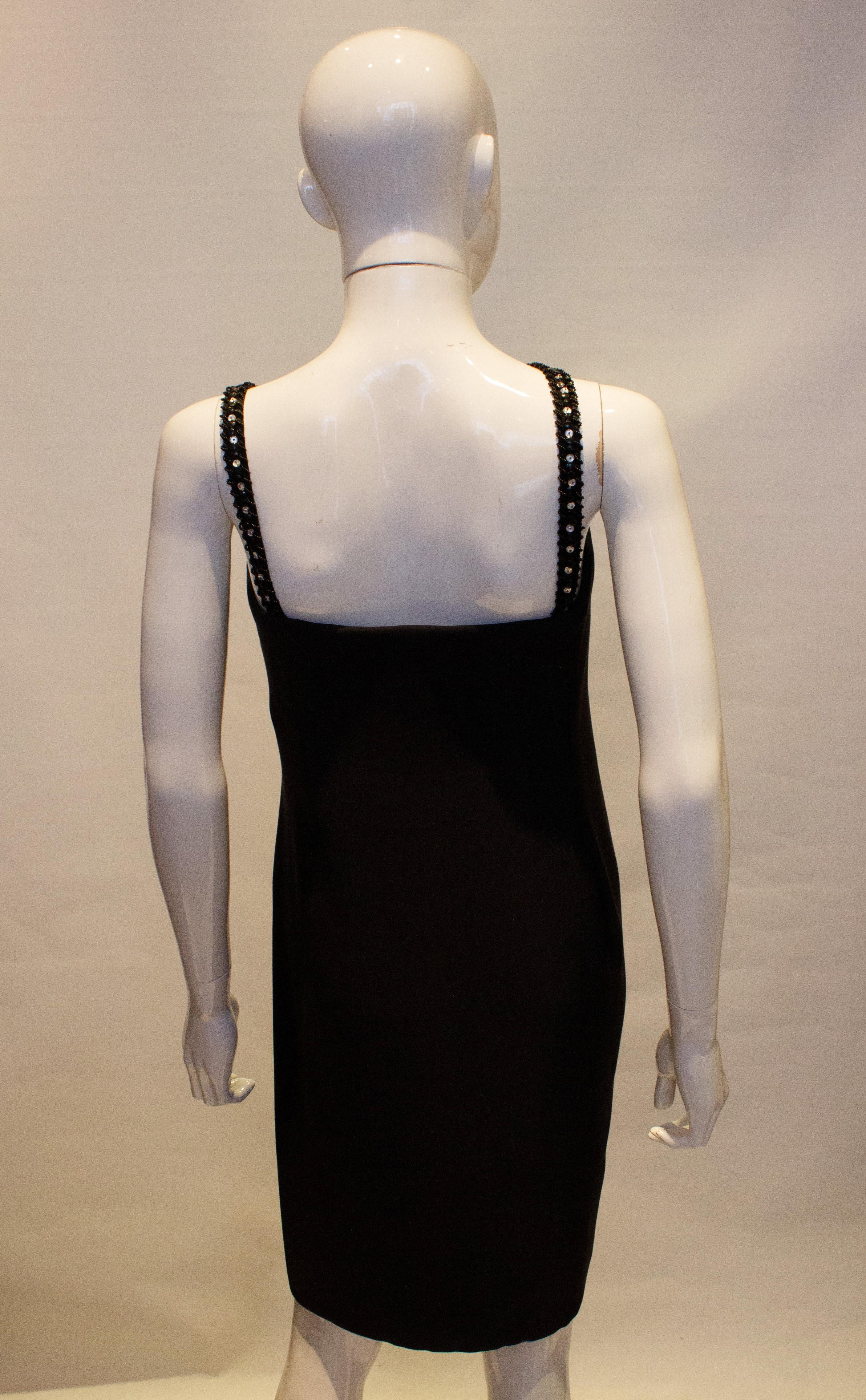 Vintage Odicini Couture Silk Black Silk Cocktail Dress For Sale 1
