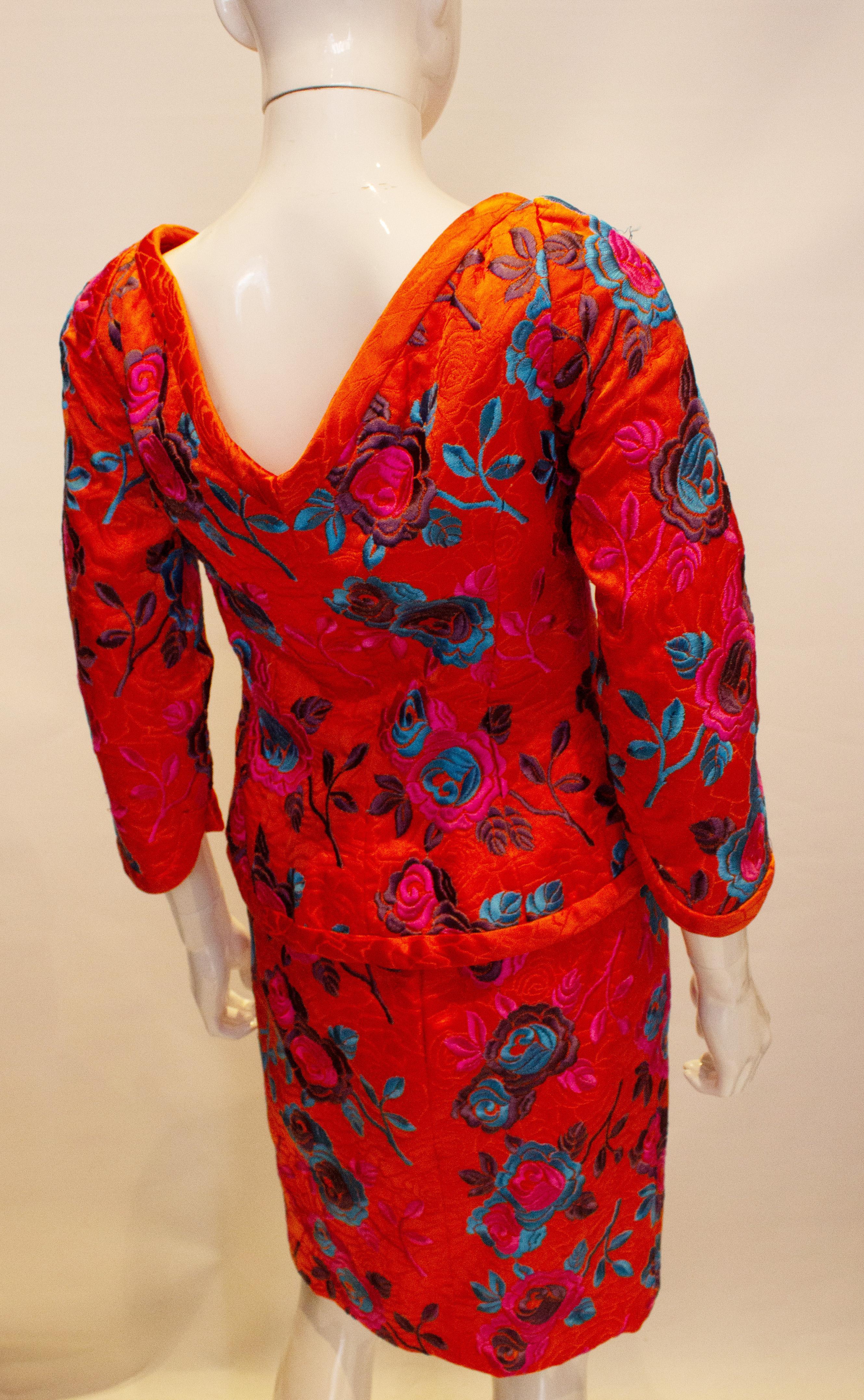 Red Vintage Odicini Couture Skirt Suit