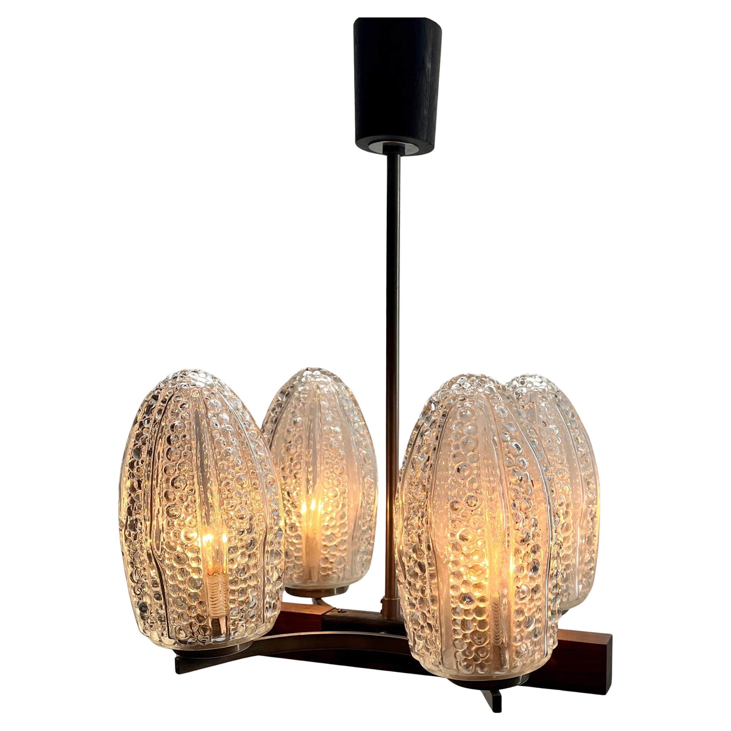 Lampada lampadario vintage a 4 bracci nello stile di Stilnovo, Italia, anni '60 in vendita 2