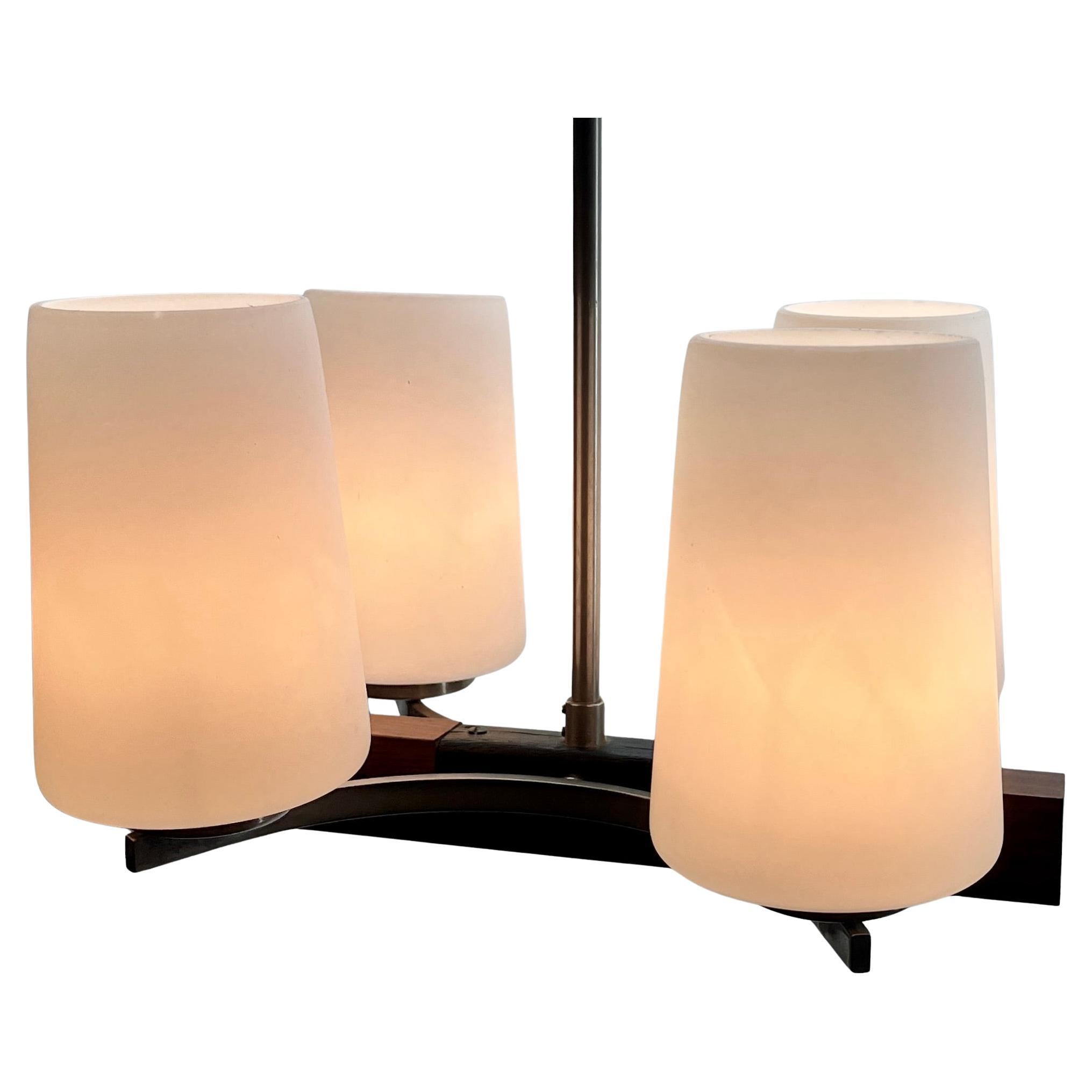 Lampada lampadario vintage a 4 bracci nello stile di Stilnovo, Italia, anni '60 in vendita 3
