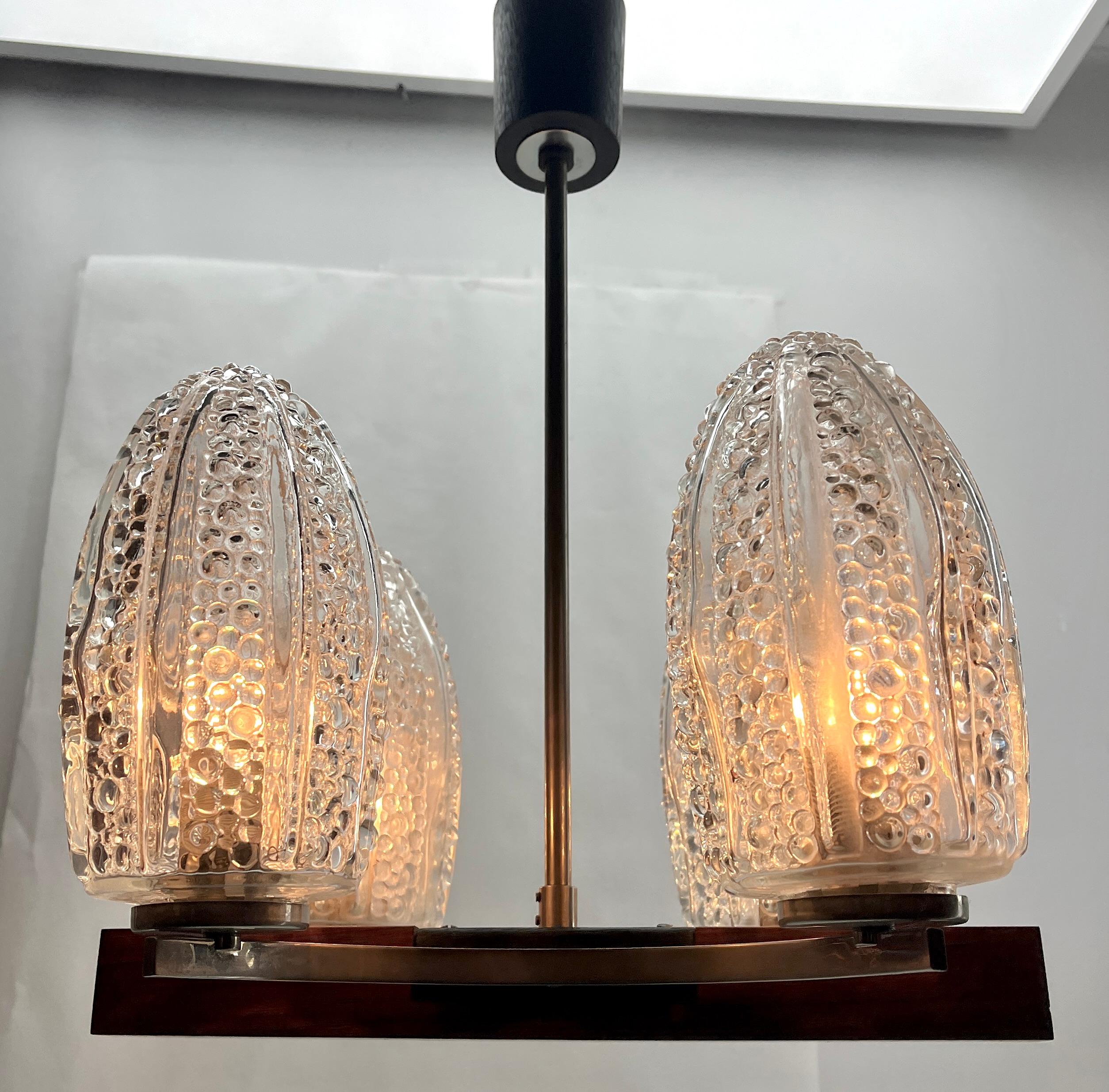 Lampada lampadario vintage a 4 bracci nello stile di Stilnovo, Italia, anni '60 in vendita 6