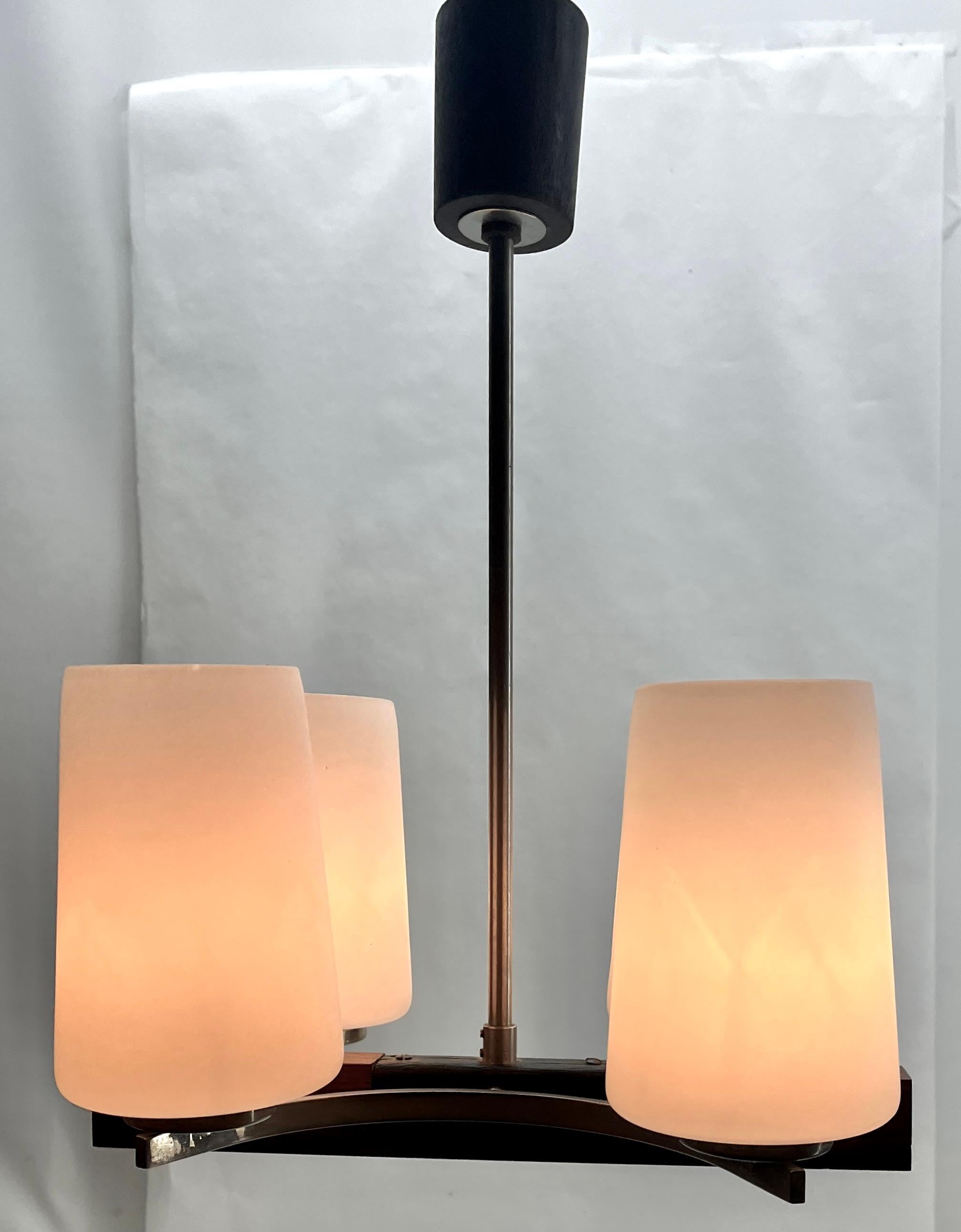 Lampada lampadario vintage a 4 bracci nello stile di Stilnovo, Italia, anni '60 in vendita 8