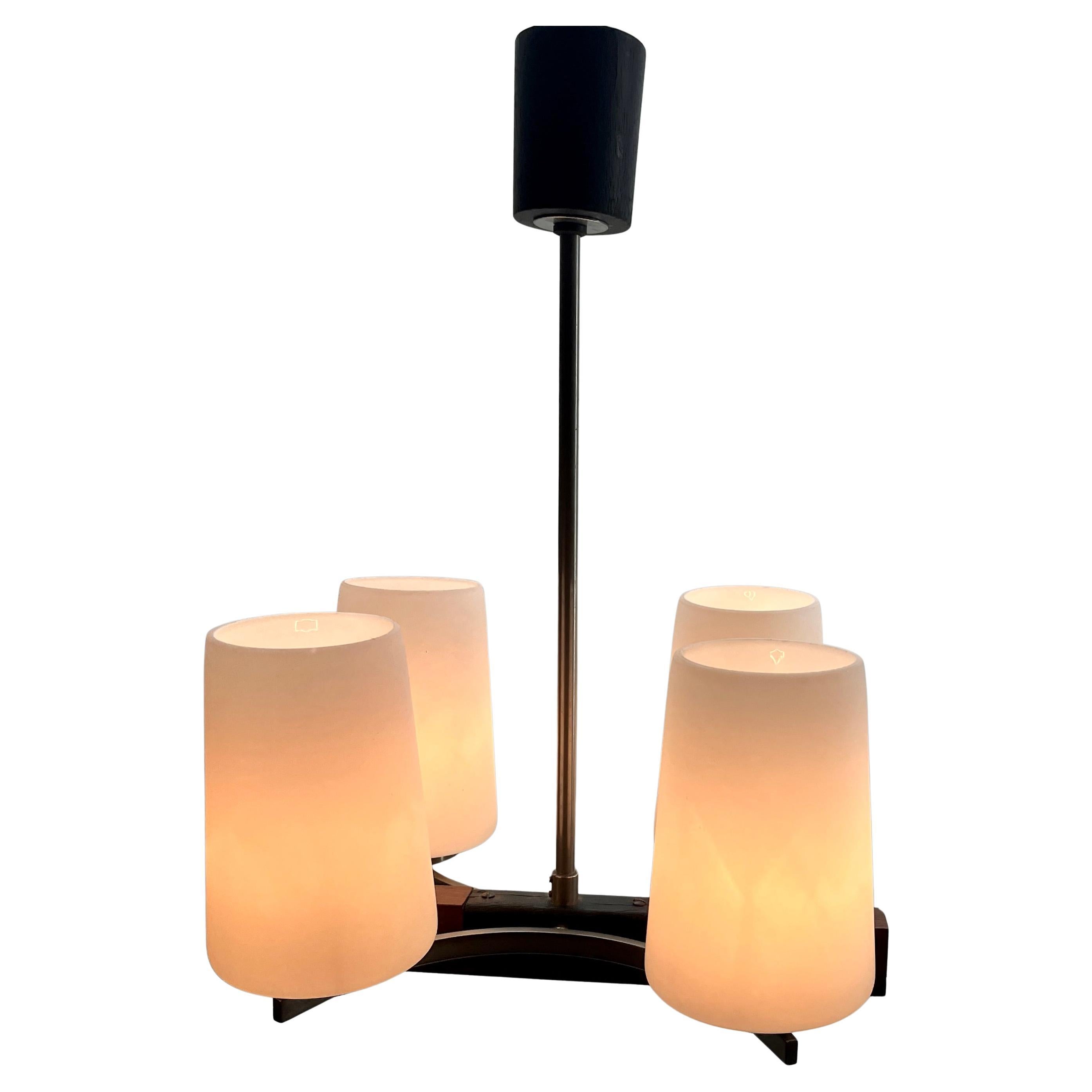 Italiano Lampada lampadario vintage a 4 bracci nello stile di Stilnovo, Italia, anni '60 in vendita