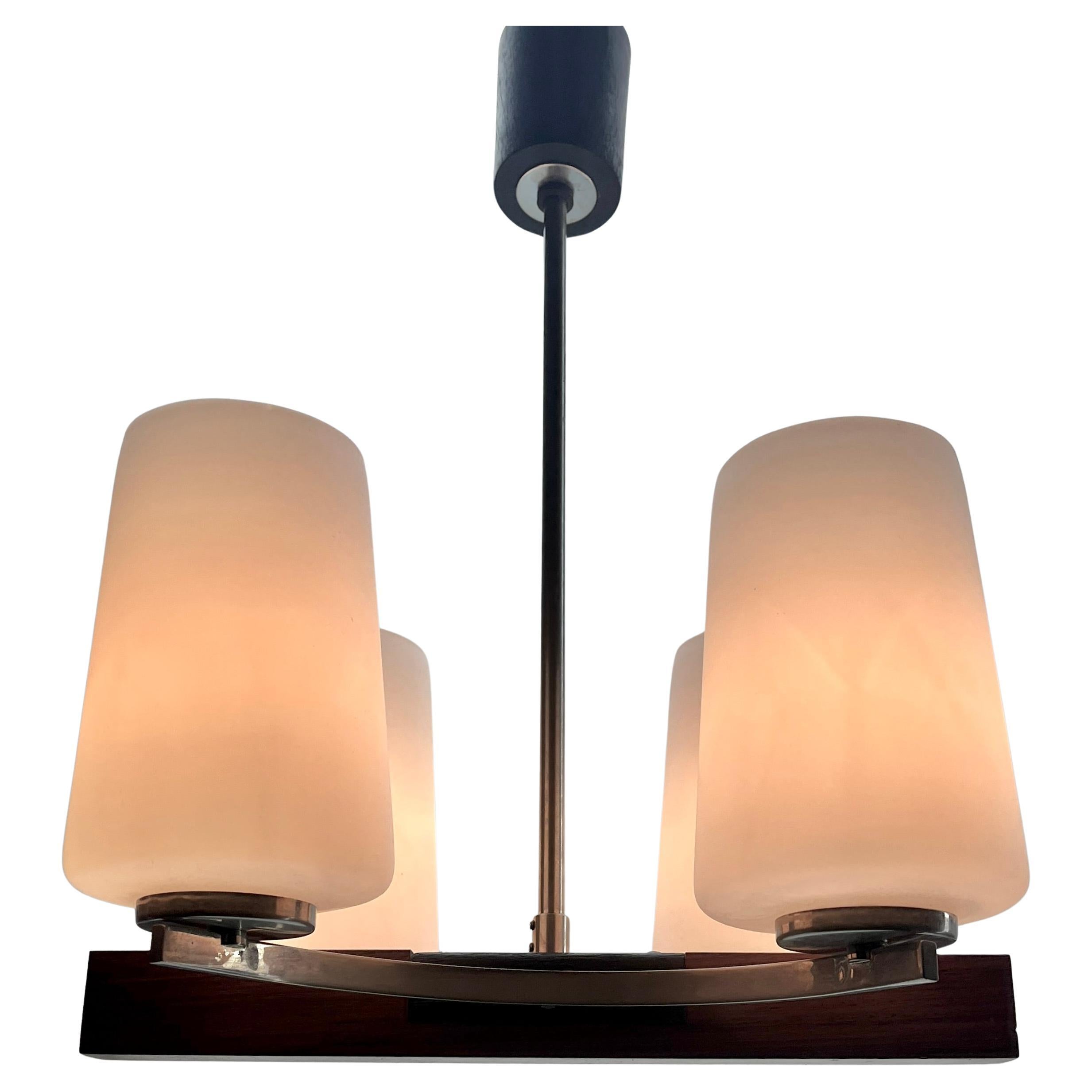Lampada lampadario vintage a 4 bracci nello stile di Stilnovo, Italia, anni '60 in vendita 1