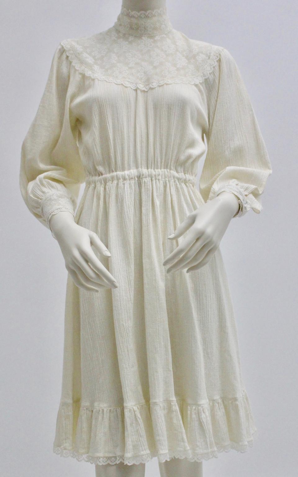 white 1800s dress