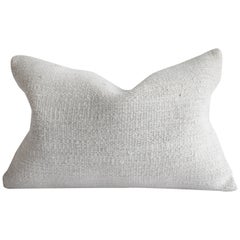 Vintage Off-White Turkish Hemp Rug Pillow