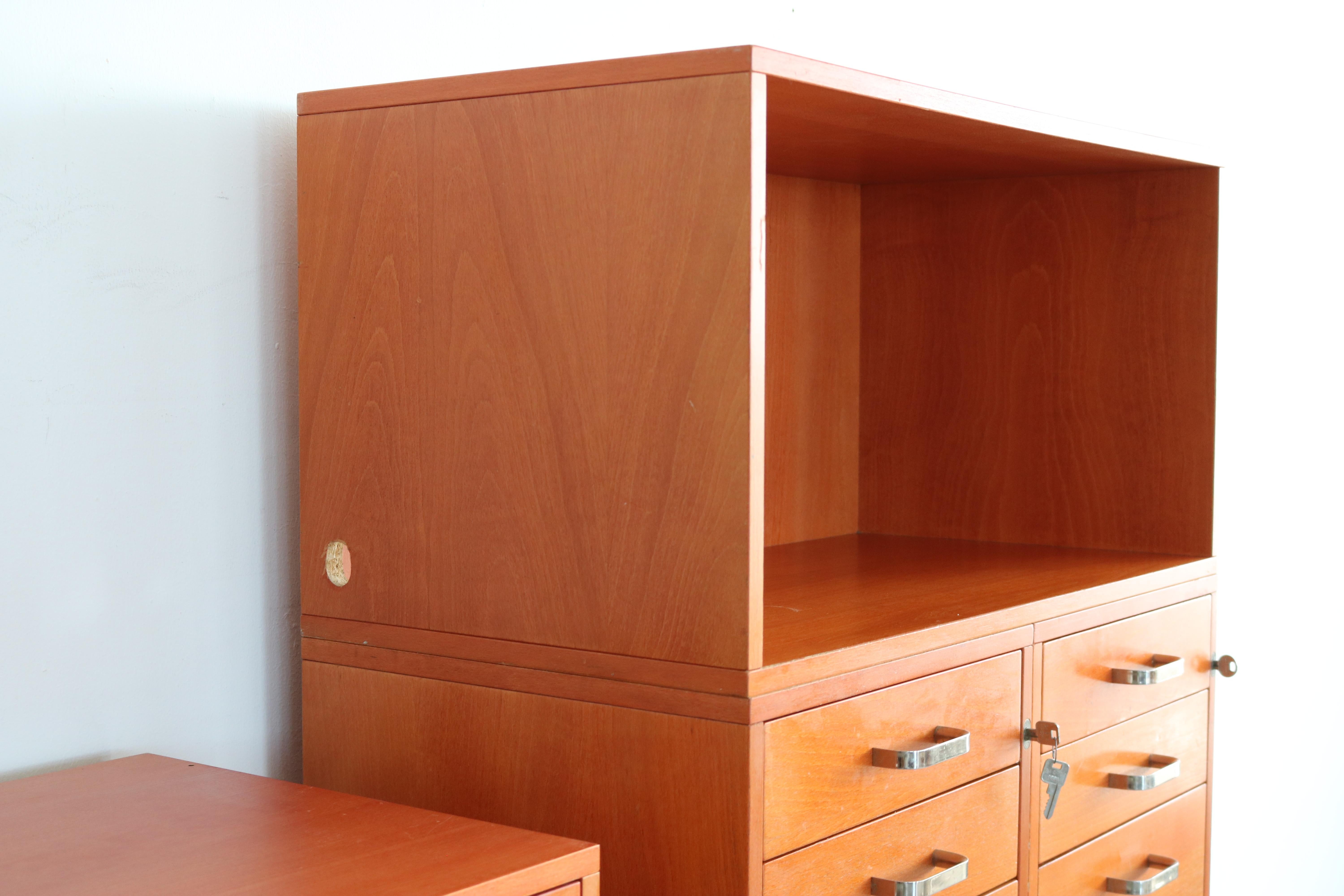 vintage office cabinet  filing cabinet  modular  Swedish For Sale 8
