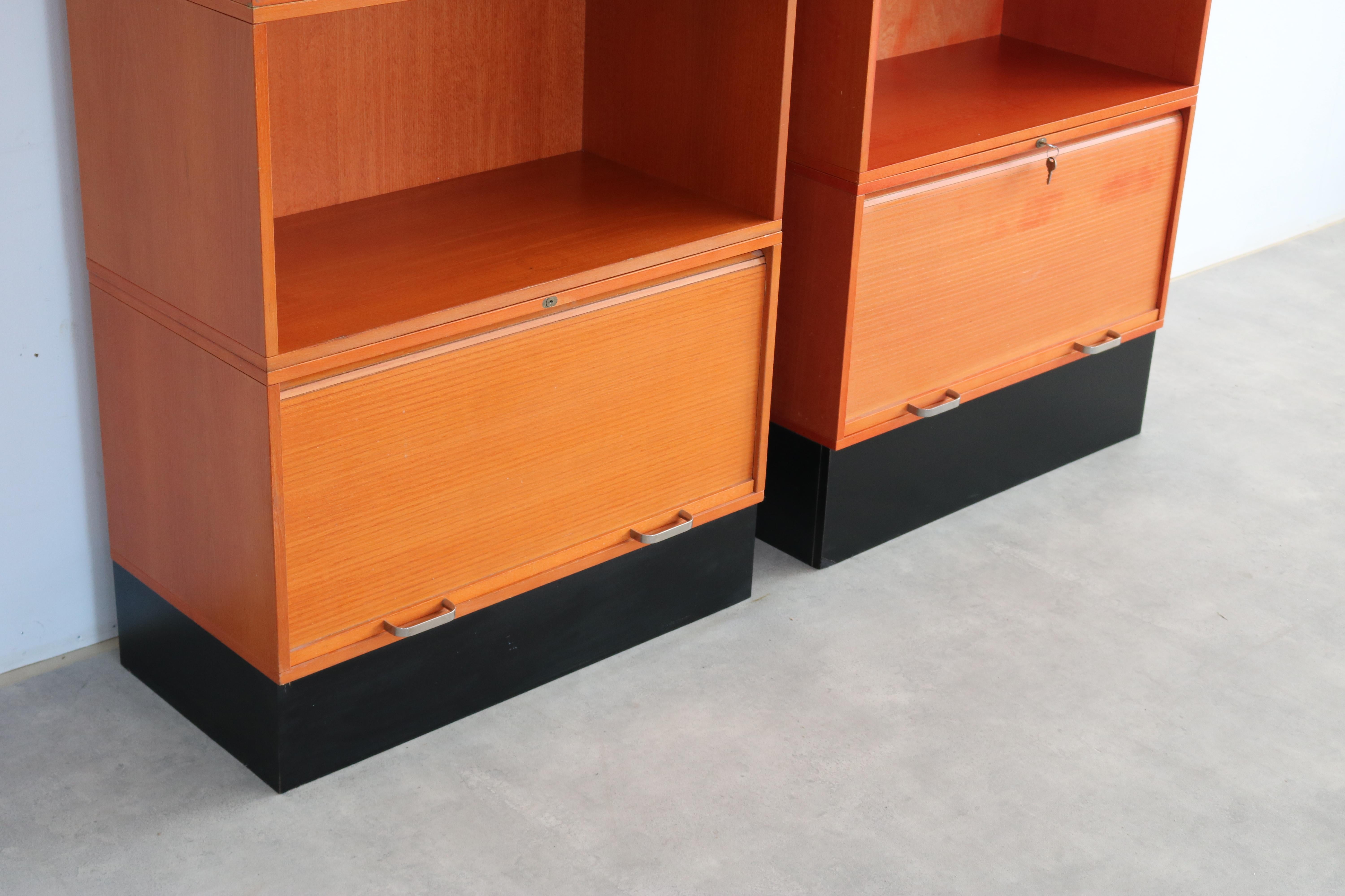 Chrome vintage office cabinet  filing cabinet  modular  Swedish For Sale