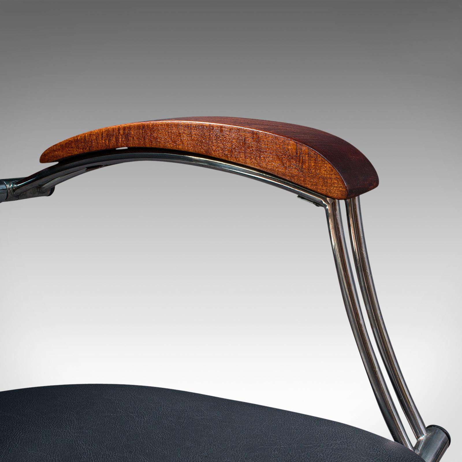 Vintage Office Chair, English, Industrial, Beech, Adjustable, Desk Seat, C.1980 4