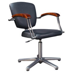 Vintage Office Chair, English, Industrial, Beech, Adjustable, Desk Seat, C.1980
