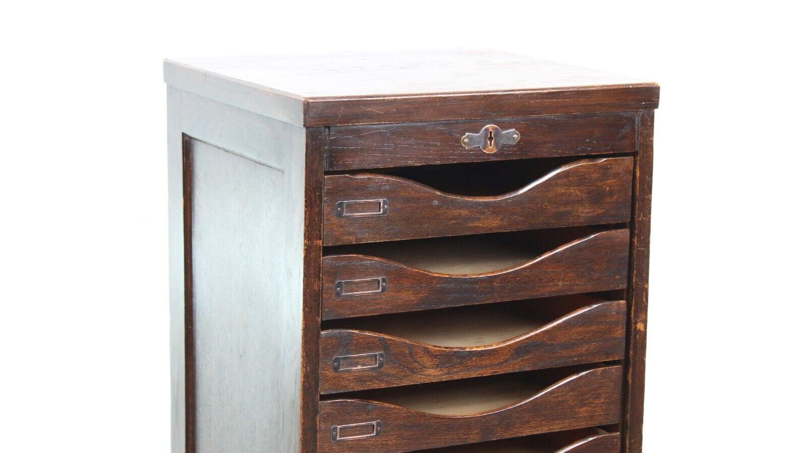 Wood Vintage Office Chest of Drawers Haberdashery Cabinet