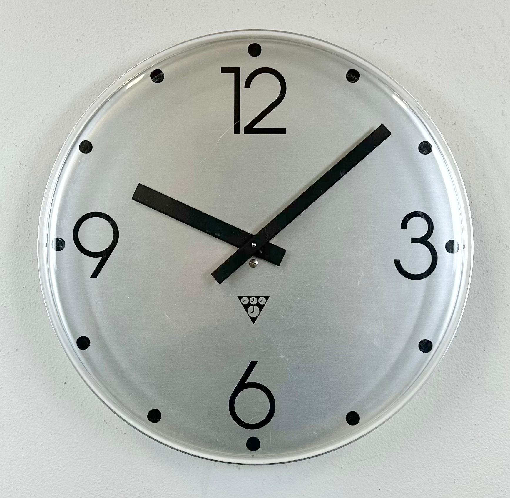 Vintage Office Wall Clock from Pragotron, 1980s 6