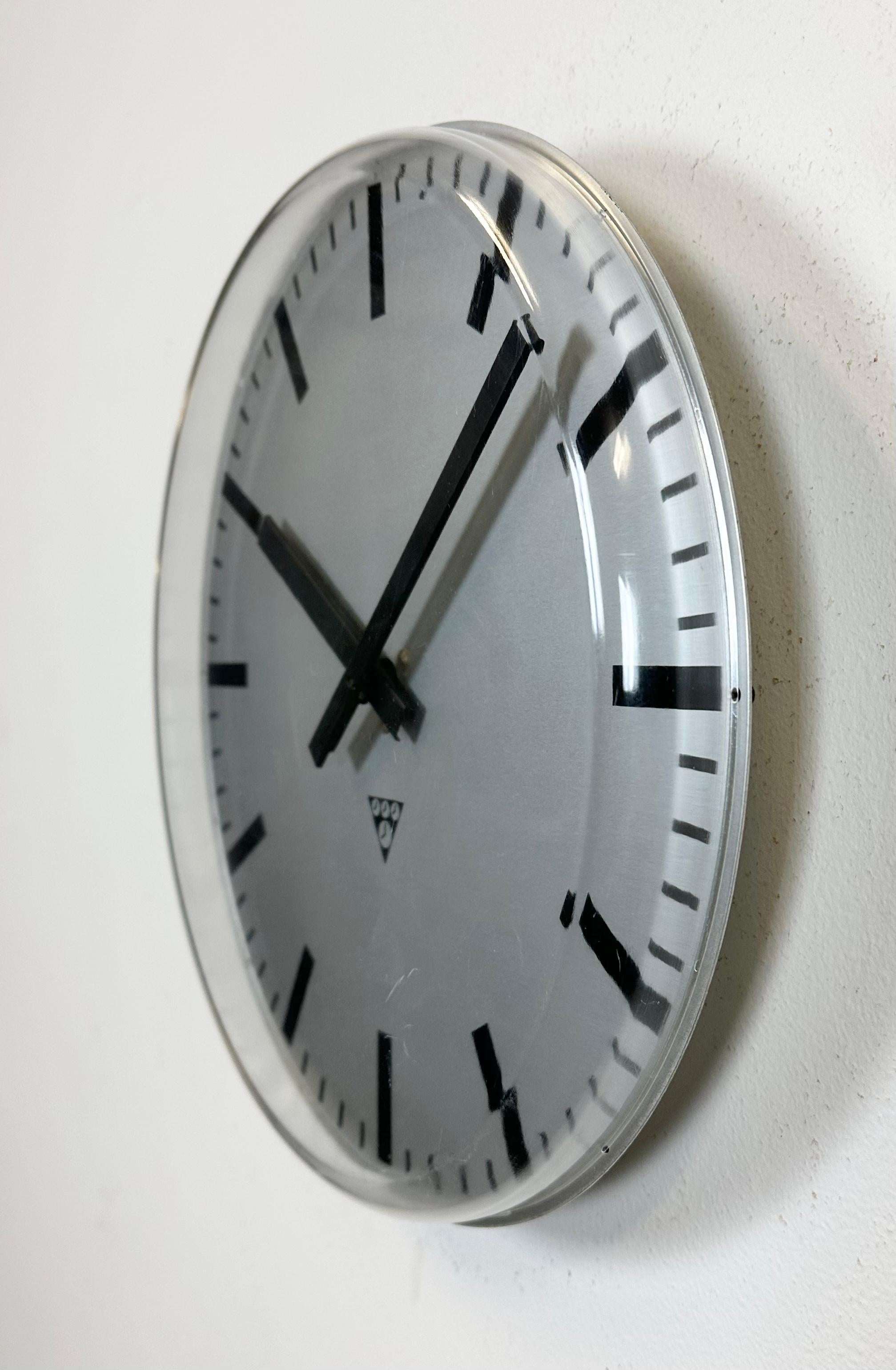 Czech Vintage Office Wall Clock from Pragotron, 1980s For Sale
