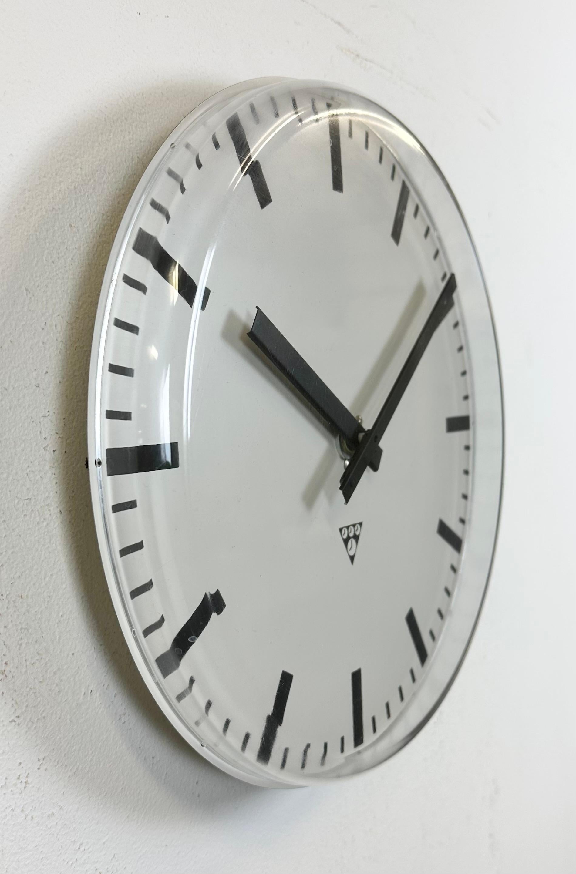 Czech Vintage Office Wall Clock from Pragotron, 1980s For Sale