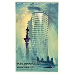 Vintage Official Lithograph Reproduction Poster London Sightseeing Bus Tour